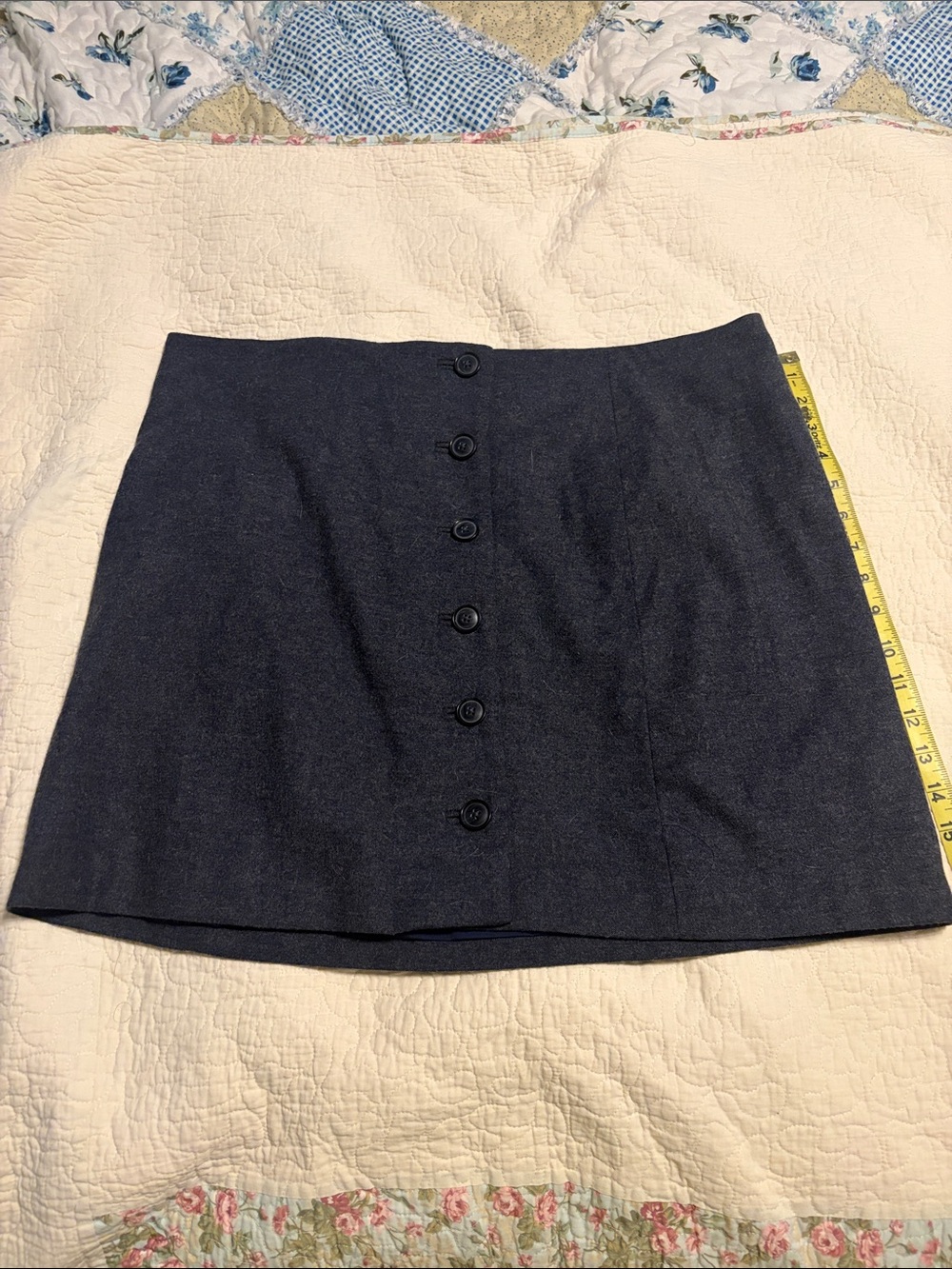 Banana Republic Navy Button-Front Mini Skirt